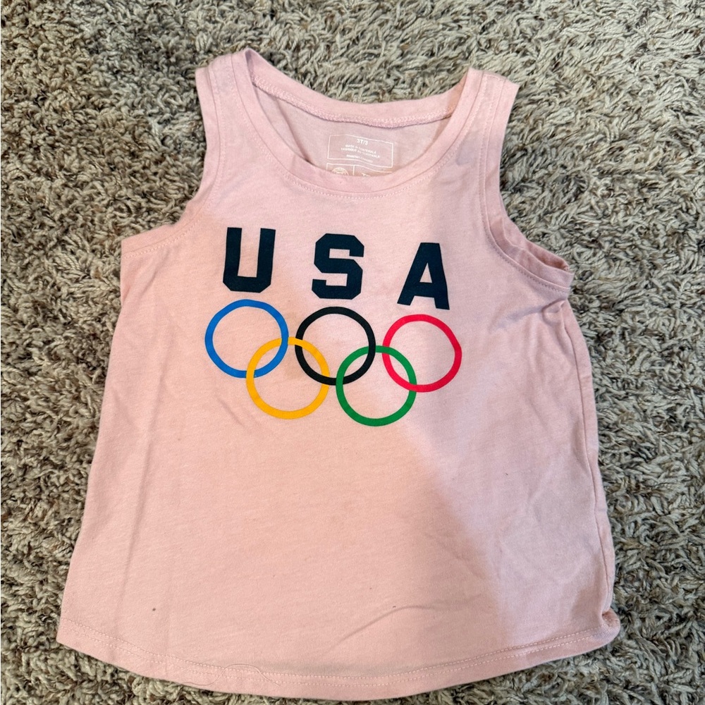 Team Apparel Pink USA Olympics Kids Tank Top
